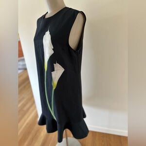 VICTORIA BECKHAM Women Ladies Black Flower Sleeveless Casual Summer Dress Size M